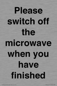 Please switch off the microwave when you have finished